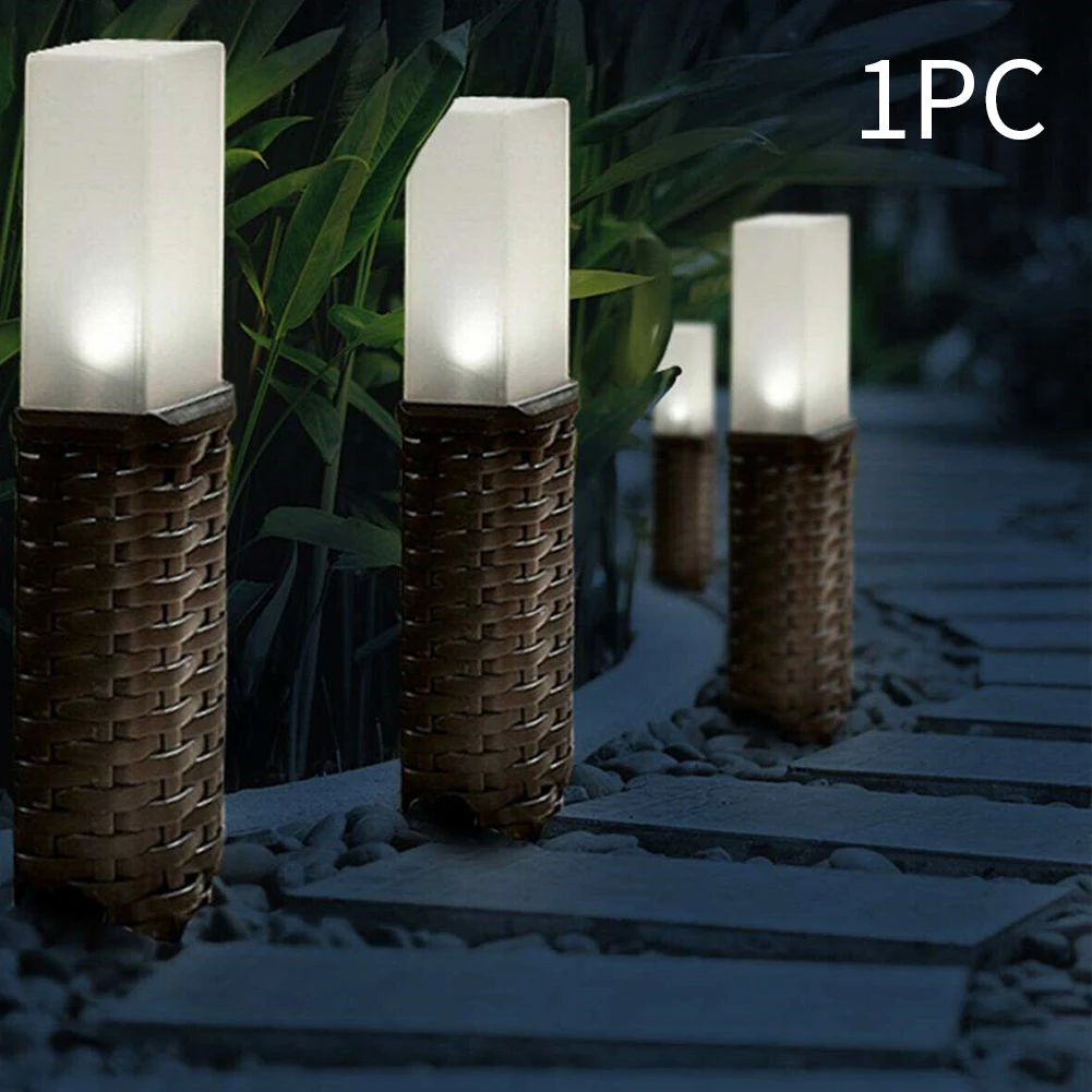 Easy Install Rattan Solar Powered IP44 Waterproof Lawn Lamp Landscape Light Rechargeable Outdoor Decoration Yard Garden Stake