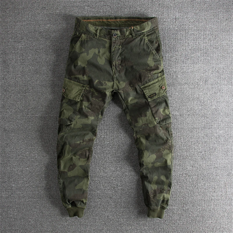Японские Харадзюку Мульти Карманы камуфляж брюки карго для мужчин военная армия усталость джинсовые камуфляжные брюки желтый зеленый плюс размер