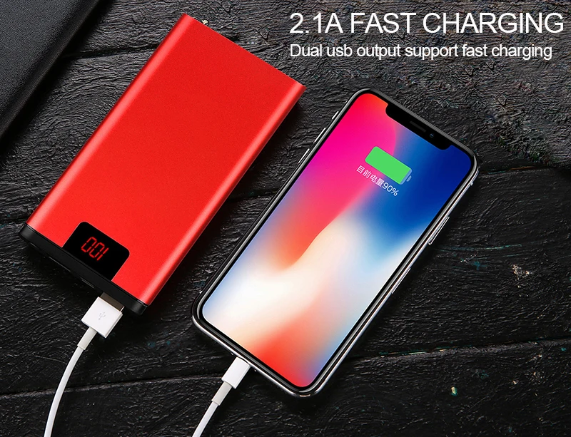Ультратонкий внешний аккумулятор 10000 мАч Рюкзак батарея 2 выход USB Type c вход C