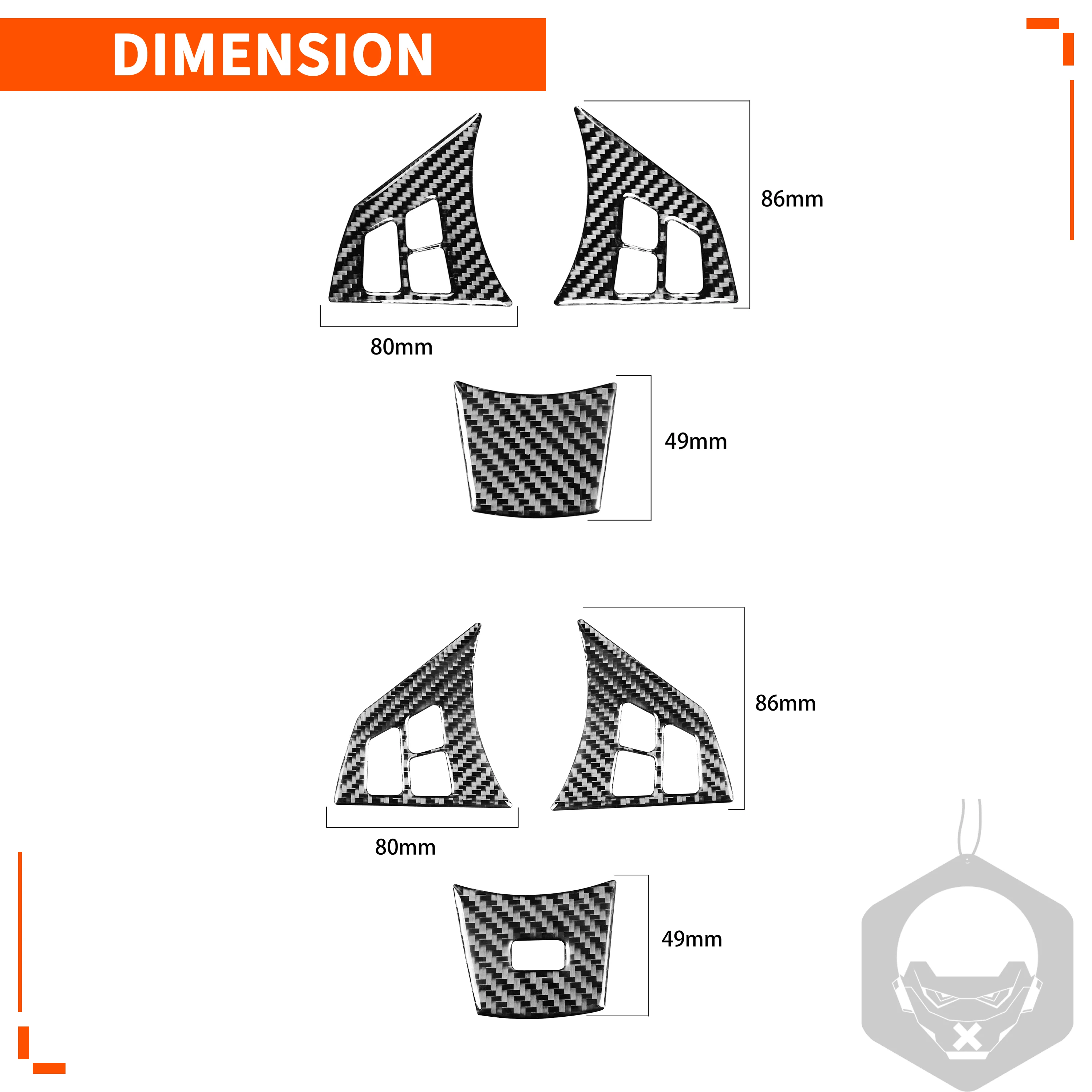 For BMW 6 Series E63 E64 2004-2010 Center Control AC CD Steering Wheel Set Real Carbon Fiber Sticker Car Interior Accessories