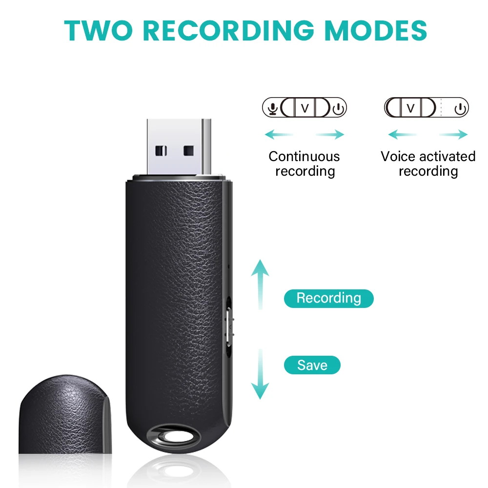 QZT Mini USB Voice Recorder Small USB Flash Drive Audio Recorder Smallest Voice Activated Recorder Pen Portable Recording Device