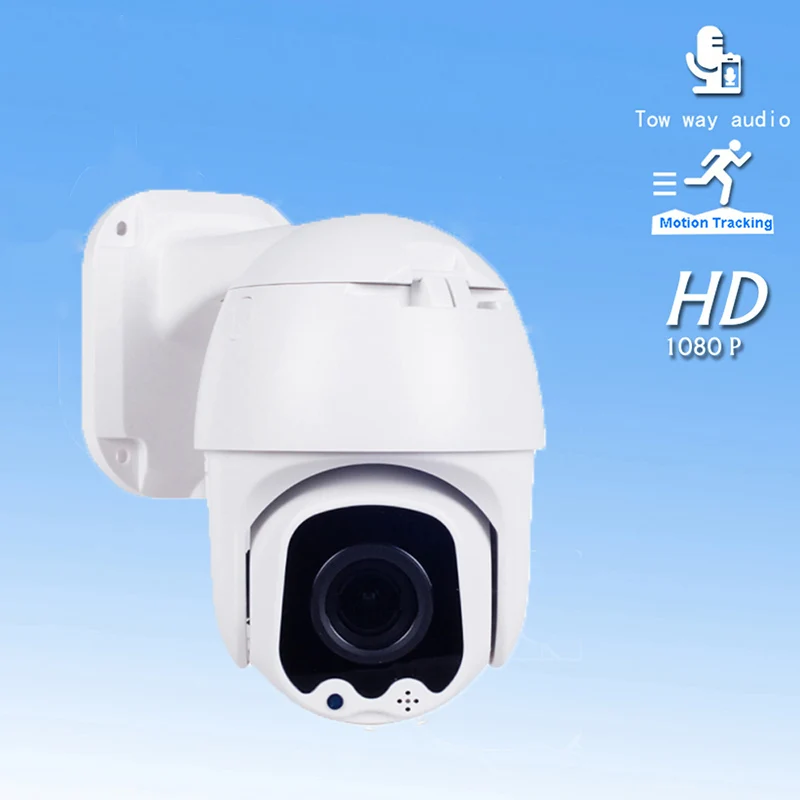 

1080P 2 Way Audio IP Camera Auto Tracking PTZ Dome Camera Outdoor CCTV Security Surveillance Waterproof H265 Camera