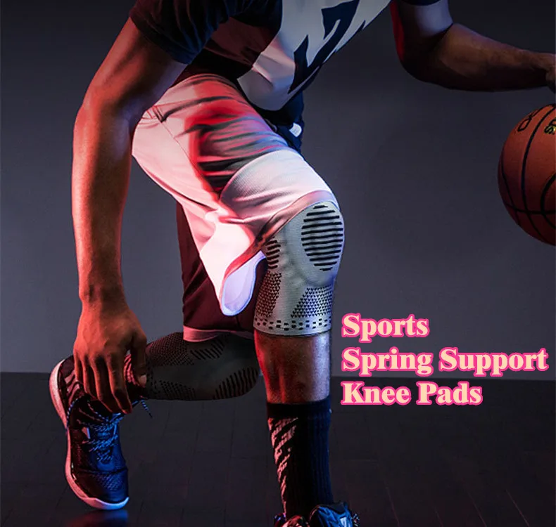 Sports Basketball Knee Pad Silicone Spring Compression Elastic Knee Support Brace Volleyball Running Patella Support L584