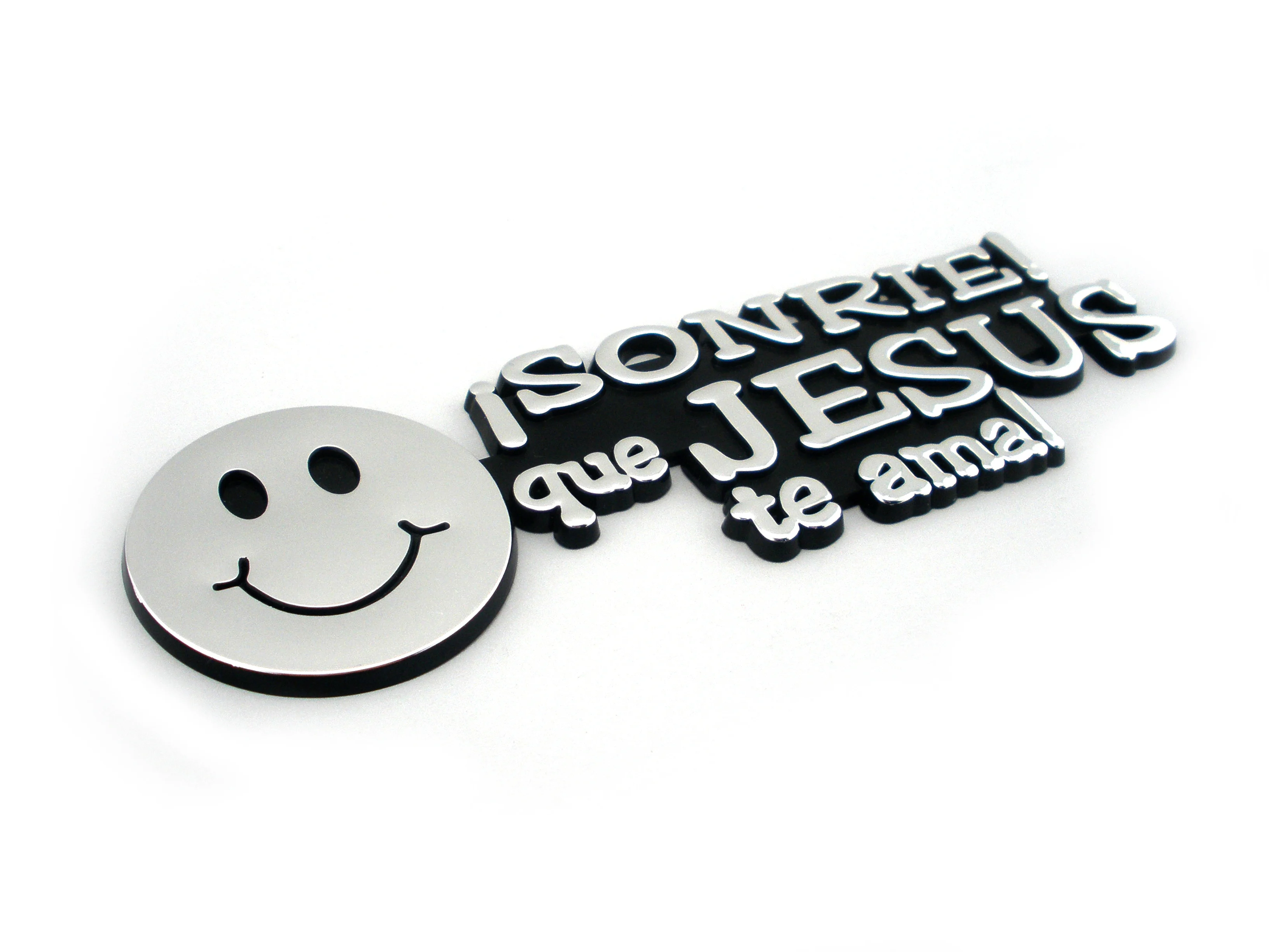 3D Sonrie Иисуса Te Ama улыбающееся лицо хром черная декоративная наклейка с эмблемой для автомобиля логотип наклейка авто знак для грузовика бампер окна