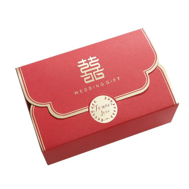 

100pcs Chinese Style Gift Box Envelope Shape Wedding Party Candy Bags Chocolate Sweet Packaging Boxes