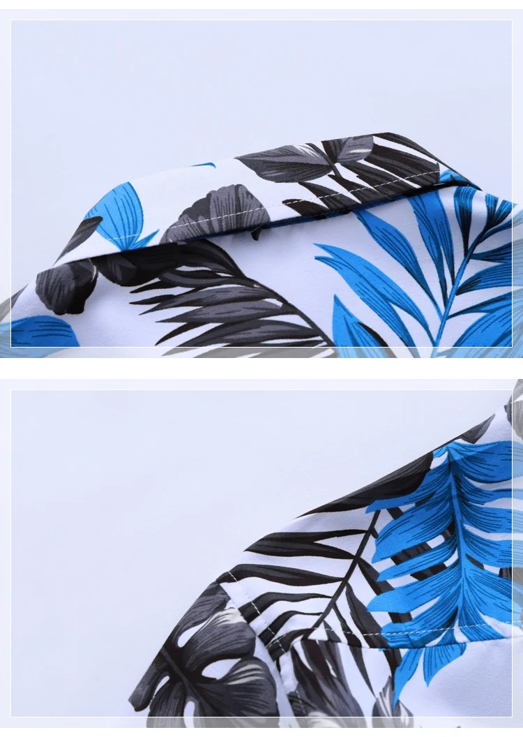 Синяя рубашка с принтом Мужская пляжная Праздничная Модная Повседневная рубашка с длинными рукавами/ Новая Осенняя рубашка больших размеров Мужская