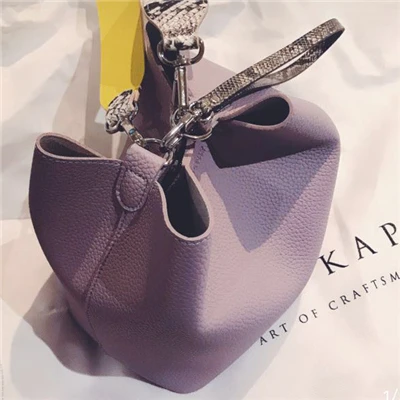 Purple Kissyenia женские сумки-мешки найти роскошный корейский бренд капоор Кожа PU сумки на плечо Модные Цветные сшивание ведро сумки - Цвет: Purple