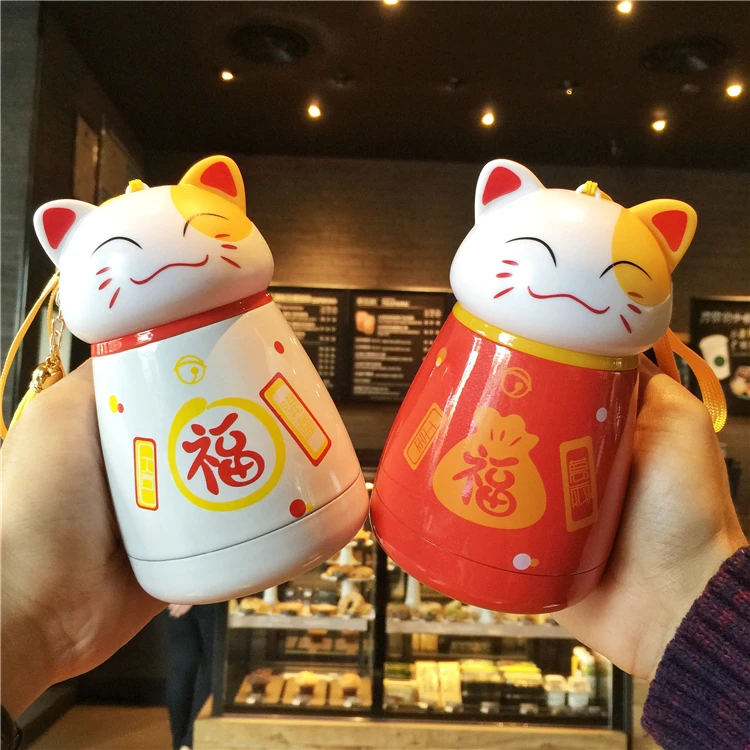 Xinlanisnow Luky Cat candy color 304 термос из нержавеющей стали чайная чашка с креативная Обложка кофе сок термос чашка