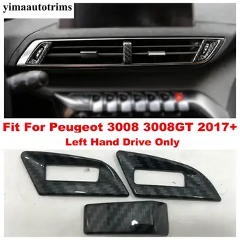 

For Peugeot 3008 3008GT 2017 - 2020 Central Control Middle AC Air Outlet Vent Conditioning Panel Carbon Fiber / Matte Cover Trim