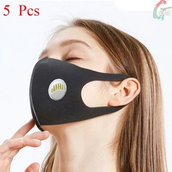 

5Pcs Anti Pollution PM2.5 Mask Dust Respirator Washable Reusable Masks Cotton Unisex Mouth Muffle Allergy/Asthma/Travel/ Cycling