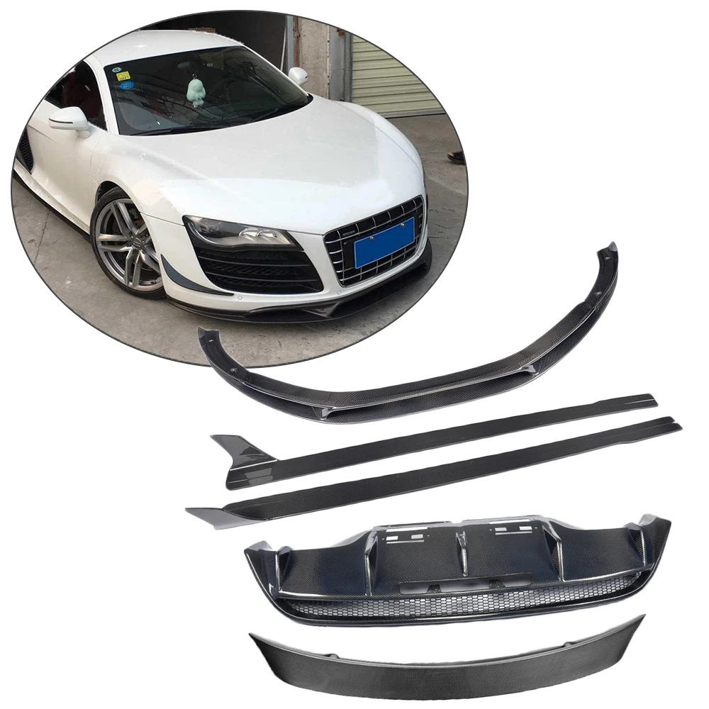 

Carbon fiber Auto Body Kits Front Side Rear Lip Spoiler Side Skirts for Audi R8 GT V8 V10 2 Door 2010-2015 Car Tuning Parts