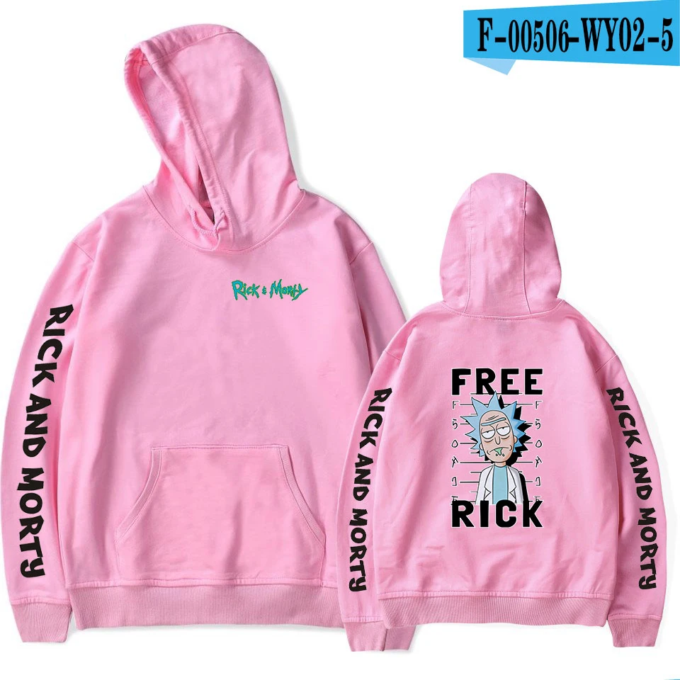 pink Мужская/wo Мужская толстовка сезона Рика и Морти 4 с капюшоном Рикки и Морти Толстовка весна осень Мужская/Дамская Повседневная Уличная одежда - Цвет: pink