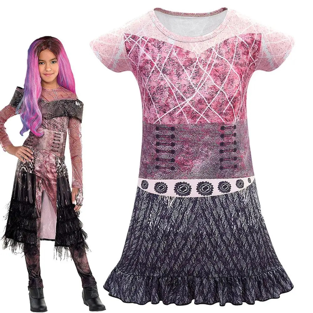 Mal and Evie Girls Descendants 3 Cosplay Dress Costume 3D Printed ...