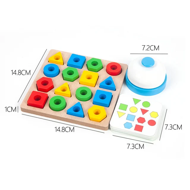 Montessori Geometric Shape Color Matching Interactive Toy For Kids Board Game Puzzle Learning Educational Wooden Children Toys 5