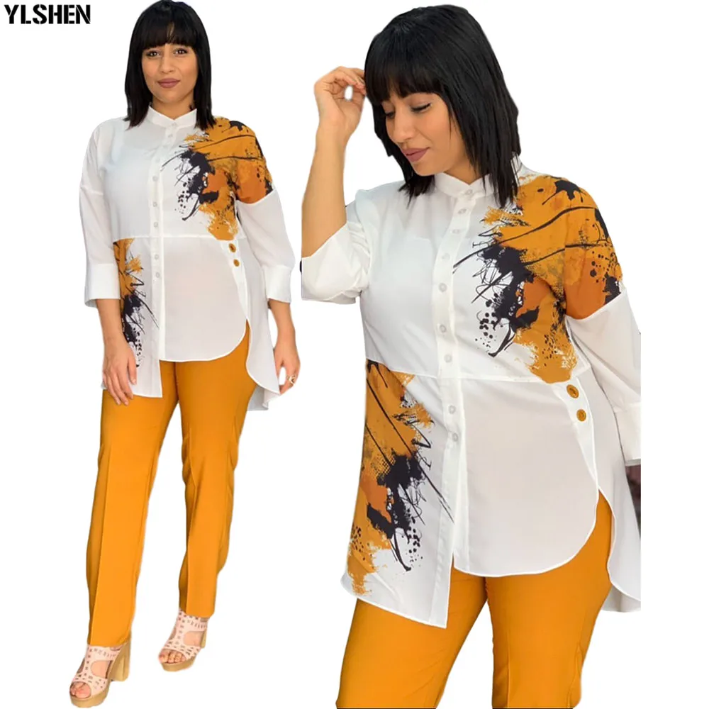 2 Two Piece Set Women Tracksuit Dashiki Africa Clothing African Clothes Plus Size Outfits Tops +Pants Sweat Suit Matching Sets 19