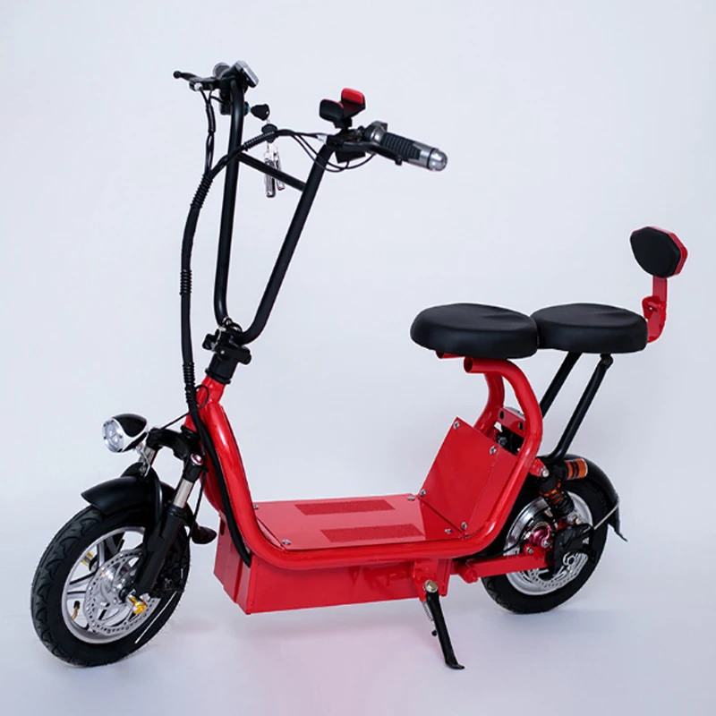 12 дюймов электрический велосипед электрический самокат мини два круглых складных велосипеда литиевая батарея велосипед Взрослый педаль 12 дюймов маленький Электрический велосипед - Цвет: 10ah red