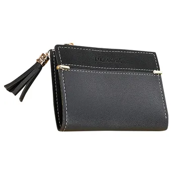 

Hot Sale 2017 New Women Simple Short Wallet Tassel Coin Purse Card Holders Multi-card Position Female Wallet Portefeuille Femme