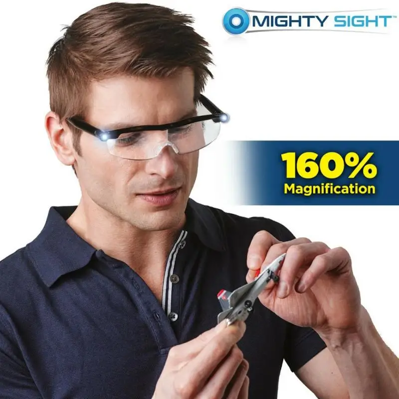Mighty Sight LED Light Glasses Presbyopia Magnifier LED Glasses Luminous Night Vision Glasses Portable Lighting Glasses