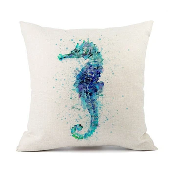 

Pillow Covers Decorative Ocean World Watercolor Turtle Jellyfish Digital Printed Pillow Decor Home Sofa Cushion