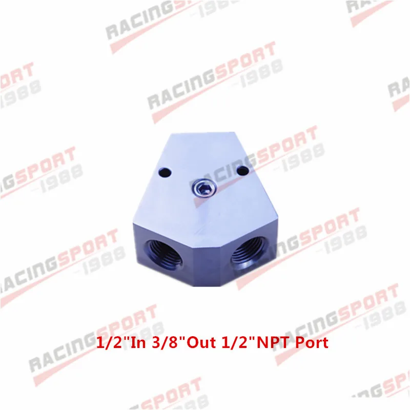 BLUE 1/" 3/8" в 1/" 3/8" из женский y-блок фитинг 1/" 1/8" NPT калибровочный порт - Цвет: BLUE