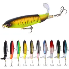 1 Pcs 10cm Topwater Fishing Lure Artificial Bait Hard Plopper Soft Rotating Tail Fishing Tackle Fishing Bait Fishing Accessories