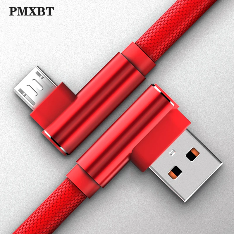 

Micro USB Cable 90 Degree USB Data Charger 2.4A Fast Cable for Samsung Xiaomi Android Microusb Mobile Phone Cord Charge 1M 2M 3M