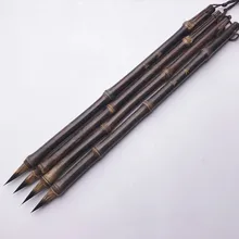 Каллиграфическая кисть китайская Ретро бамбуковая мышь кисть в виде усов ручка для маленьких обычных чернил Tinta China Caligrafia Huzhou чернильная ручка