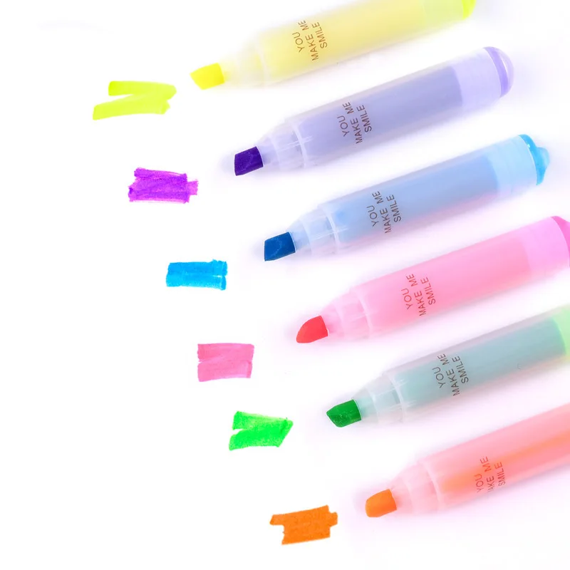 

6PCS/Set Rabbit Mini Highlighter Pen Marker Pens Kawaii Stationery Material Escolar Papelaria Writing School Supplies