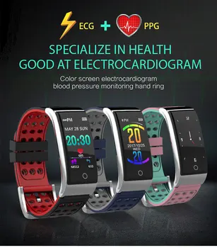 

2019 Smart Bracelet E08 ECG PPG Blood Pressure Measurement Fitness Tracker Watch Bracelet Waterproof Heart Rate Monitor Women