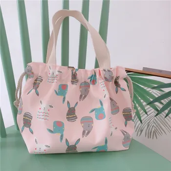 

cute animal small bag drawstring portable cloth bag digital printing canvas handbags