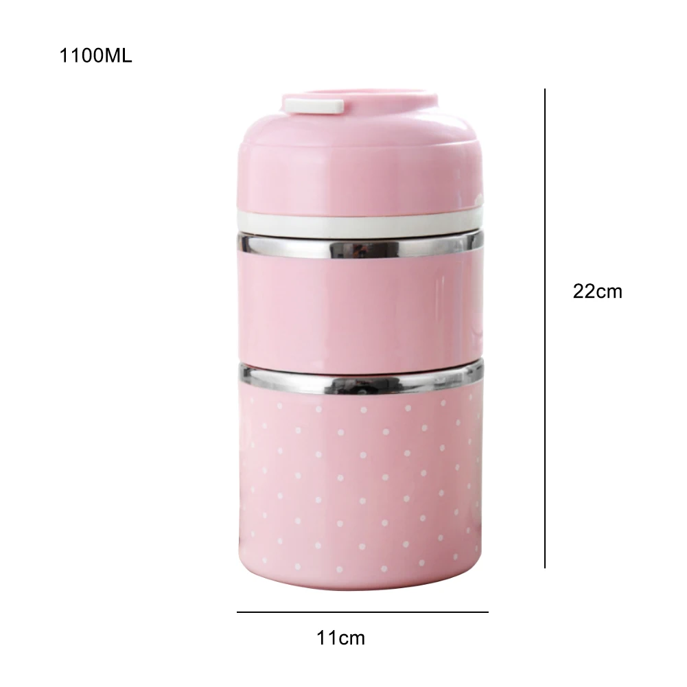 Hot Single/Double/Triple Layer Dot Stainless Steel Lunch Storage Box Food Container