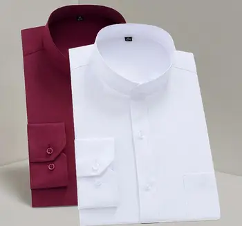 

new Men's lining color black white navy blue wind collar long sleeves shirt maa1 men's shirt KDJ-26