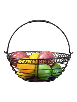 

Wrought Iron Fruit Basket Metal Fruit Basket Iron Storage Basket Tray for Snack Fruit
