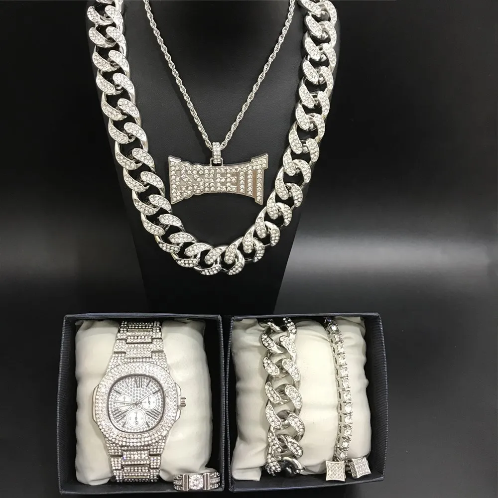 Мужское Ожерелье Майями в стиле хип-хоп с кубинскими кристаллами роскошные