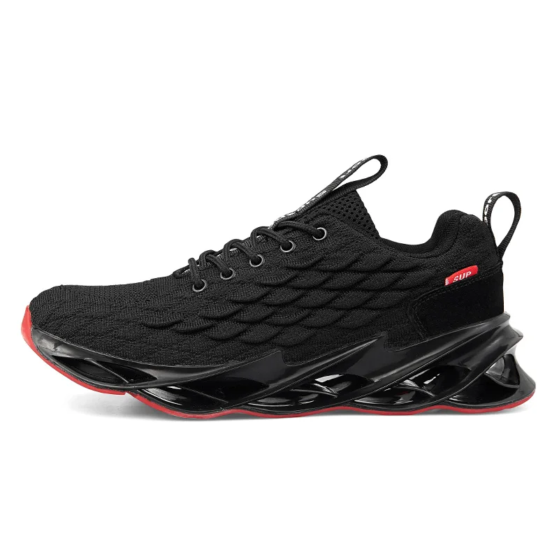 Men Running-Shoes Non-Slip-Light Shock-Absorber Zapatos New Blade Cool Breathable Korean - Цвет: 6856black