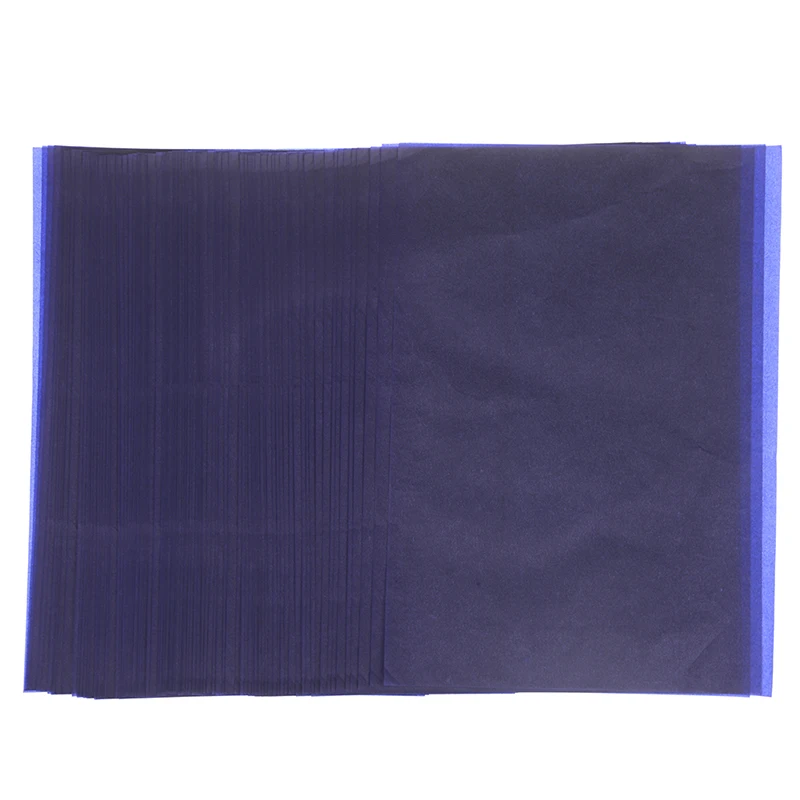 

100Pcs blue A4 copy carbon paper reusable legible tracing painting accessories