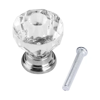 New Crystal Clear Glass Pull Handle Home Kitchen Furniture Cabinet Drawer Cupboard Door Knob