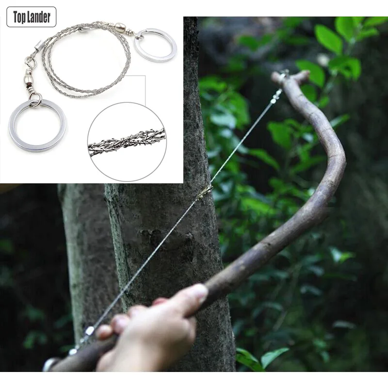 Outdoor Survival Wire Saw Stainless Steel Camping Equipment Survival Tools Hiking Emergency Gear Steel Hand Wire Saw