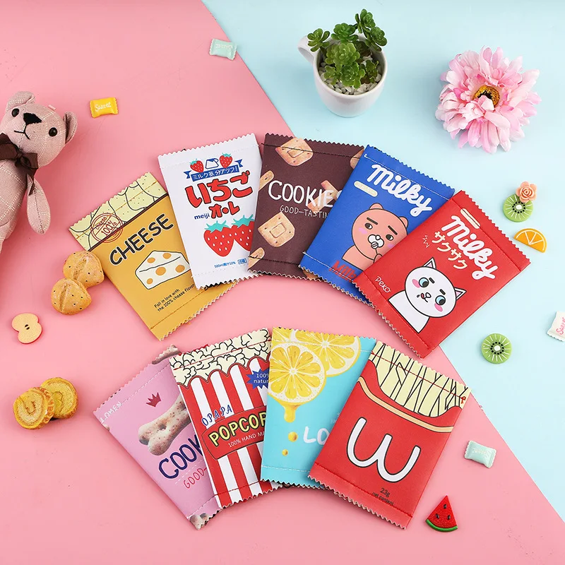 Creative PU Leather Square Cartoon Cookie Bear Coin Purse Korean Style Cute Cartoon Animal Prints Coin Bag Unisex Wallet&Holder
