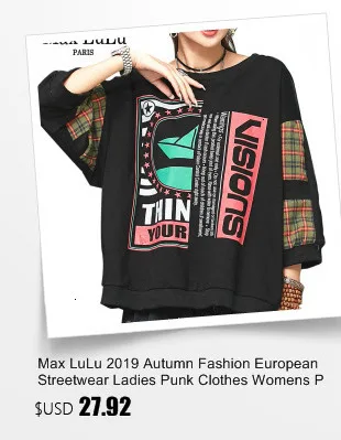 Max LuLu Winter Clothing Korean Fashion Denim Tops Womens Printed Long Sleeve Tee Shirts Vintage Kawaii T Shirts Plus Size