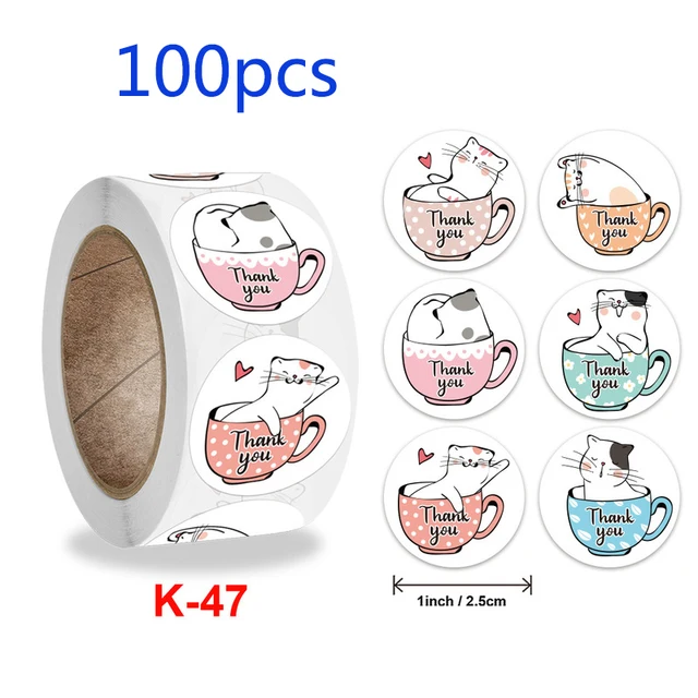 50-500pcs Cartoon Animal Children Sticker Label Thank You Stickers Cute Toy Game Tag DIY Gift Sealing Label Decoration Supplies Chocolate