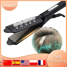 

Ceramic Tourmaline Ionic Flat Iron Hair Straightener Dual Use Dry And Wet For Hair Care Adjustable Temperature For All Types