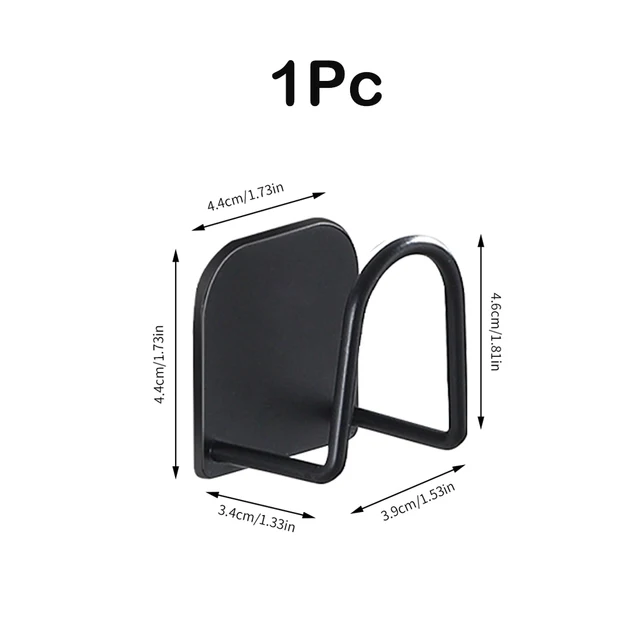 Kitchen Stainless Steel Sponges Holder Storage Rack Self Adhesive Sink Sponges Drain Drying Rack Kitchen Sink Storage Stand 3PCS Type B--1PC Black