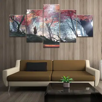 

5 Piece SEKIRO Shadows Die Twice Games Art Print Canvas Paintings Picture Wall Paintings for Home Decor obrazy plakat