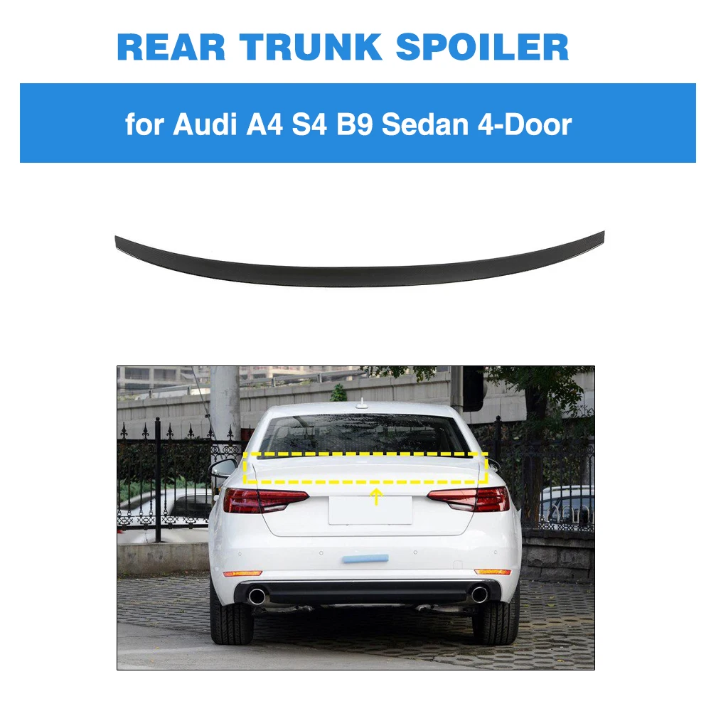 Задний багажник спойлер крыло губы для Audi A4 Sline S4 B9- углеродное волокно