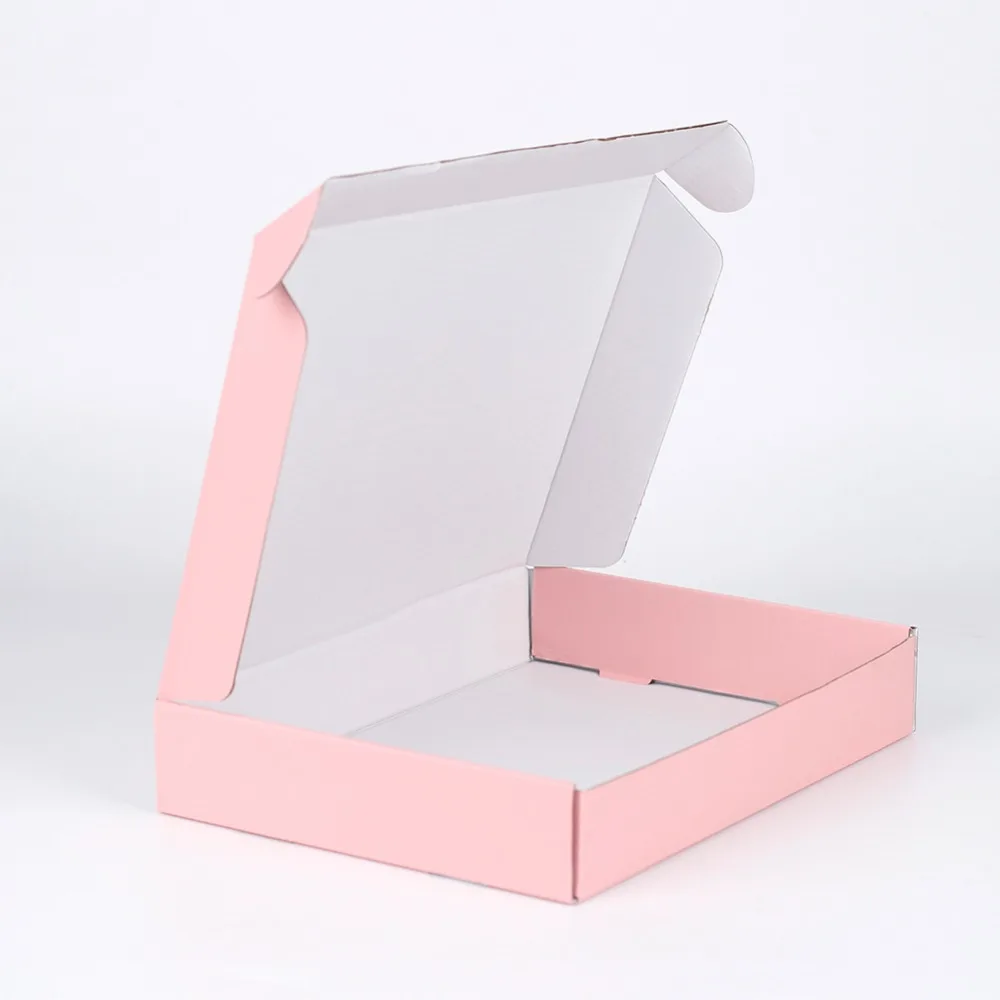 Pink Box Customized Printing Colorful Logo Packaging Boxes Fit For T-Shit Clothing Accessories Scarf Wigs Packing Gift Box