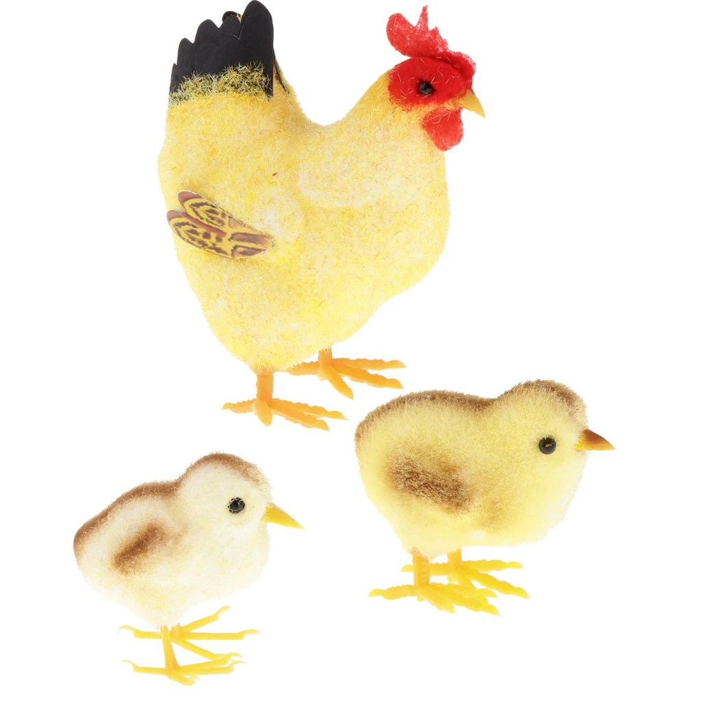 Realistic Chicken Hen Family Animal Model Figurine Kids Toy Gift Party Decor
