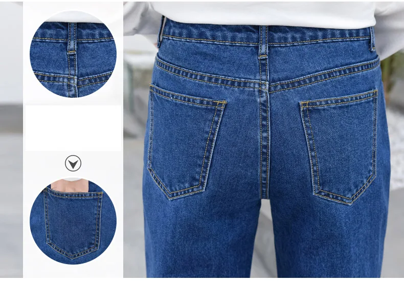 Повседневные джинсы женские с высокой талией рваные синие белые черные джинсы для мамы для женщин большие размеры джинсы для бойфренда femme