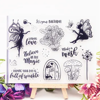 

14x18cm fairy Transparent Clear Stamps Silicone Seals Roller Stamp DIY scrapbooking photo album/Card Making Christmas
