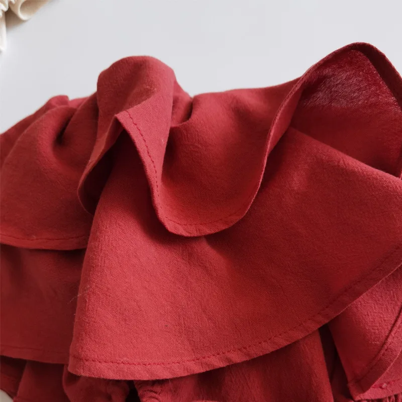 Tulle Tutu Skirt Double Layers Ruffles Lace Baby Skirt Pants Summer Cotton Linen Kids Pettiskirt Toddler Dancing Wedding Clothing Tutu Skirt